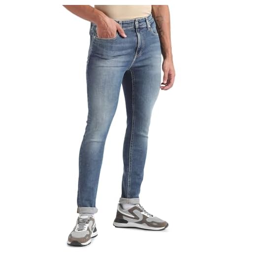 Calvin Klein Jeans Super Skinny Pantalones Vaqueros, Denim Dark, 28W/30L para Hombre