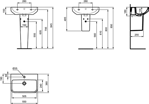 Ideal Standard - i.life S Lavabo da 55cm con
