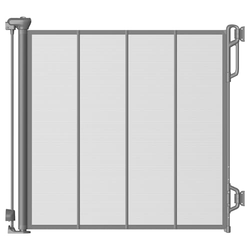 Spaceany Reinforced Retractable Baby Gate or Mesh Dog Gate,Easy to Use for Stairs, Doorways, Hallways, Indoor, Outdoor, Wide Pet Gate 33.5