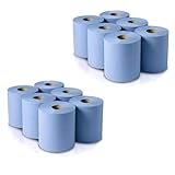 AAM Blue Roll 12 Pack for Kitchen, Workshop, Restaurants | Environment Friendly Kitchen Roll | Paper Towels | Toilet Rolls | Hygienic Fast Drying Tissue Paper