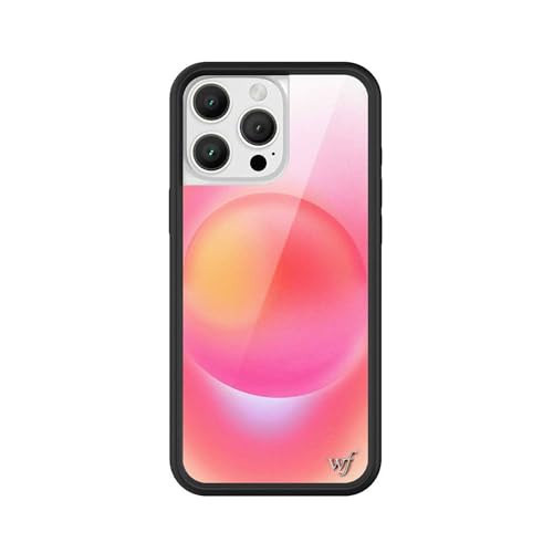 Wildflower Cases - Hot Pink Aura, Compatible with Apple iPhone 16 Pro Max | Orange Yellow Aesthetic Bright Cute Trendy Summer - Protective Black Bumper, 4ft Drop Certified, Women Owned Small Business
