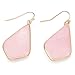 Top Plaza Womens Fashion Natural Gemstone Ear Hook Water Drop Ear Pendant Dangle Earring