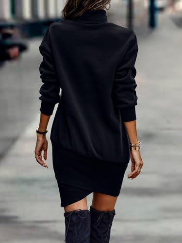 TBSCWYF-Vestido-de-Punto-para-Mujer-Elegante-Vestido-de-Sueter-de-Cuello-Alto-Jersey-de-Manga-Larga-de-Una-Linea-para-Otono-Invierno-Vestido