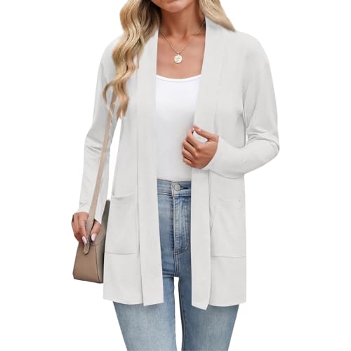 2025 Women's Lightweight Cardigan Sweaters Open Front Long Sleeve Casual Loose Thin outfits with Pockets for Dress4