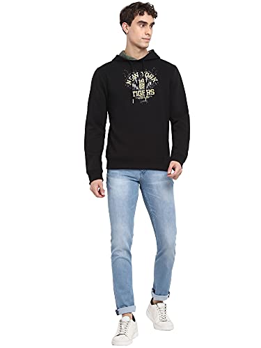 Image of Deniklo Mens Polyester Hooded Neck Sweatshirt