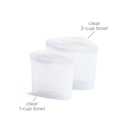 Stasher Premium Silicone Reusable Food Storage Bags, 2-Pack, Clear, Multi-Use Food Storage Bags, Lunch Bag, Travel Containers, BPA Free, Leak-free, Dishwasher-Safe, Eco-friendly