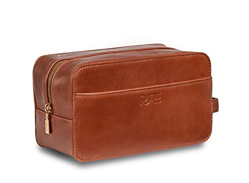 Kulturbeutel Atlas - Große Kulturtasche aus Echtleder für Damen und Herren Waschtasche mit XL Fach Ledertasche für Rasierer Kosmetik Toiletten-Tasche