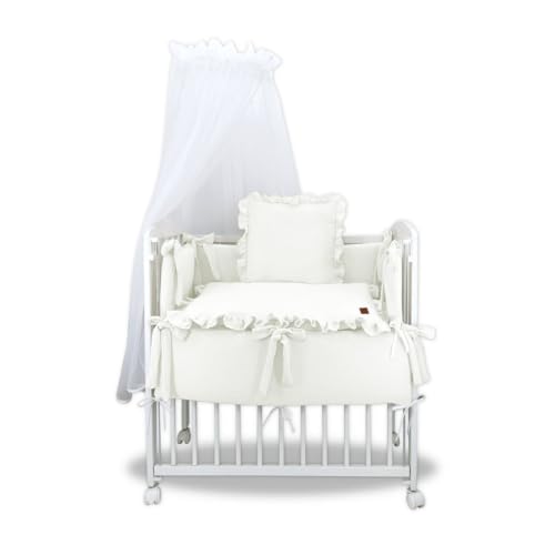 Babyhafen® 3in1 Beistellbett 40x90 Stubenwagen – Musselin Weiß –...