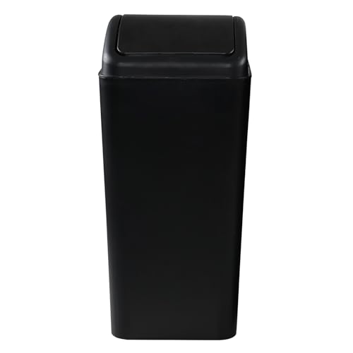 Caneca de basura plástica negra 16 L con tapa basculante
