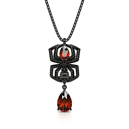Image of Jeulia Jack Gothic Love Necklace - 925 Sterling Silver Nightmare Pendant Skull Sally Heart Pendant, Spider Web Chain, Halloween Jewelry Gift for Her (Haunted Holidays Inspired)