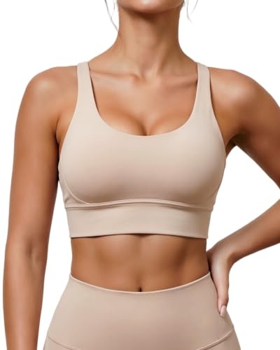 Image of Grace Form Strappy Sports Bra for Women Padded Push Up Sport Bra Athletic Running Workout Bra Yoga Bra