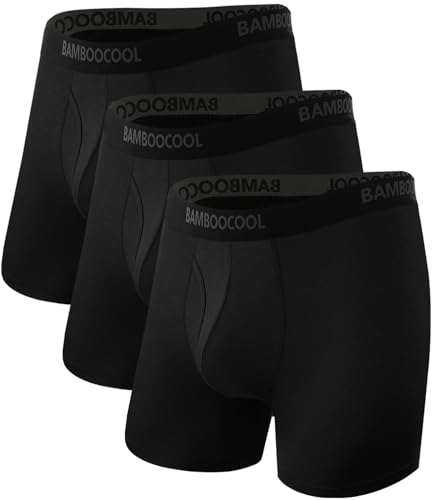Image of BAMBOO COOL Men's Underwear Breathable Boxer Briefs with Fly Moisture-Wicking Lightweight Underwear 7-Pack