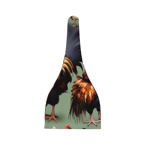 Newborn Baby Hat, Rooster and Chicken Print Soft Top Knot Beanie Cap, Cute Baby Headwear for 0-6 Months Black2