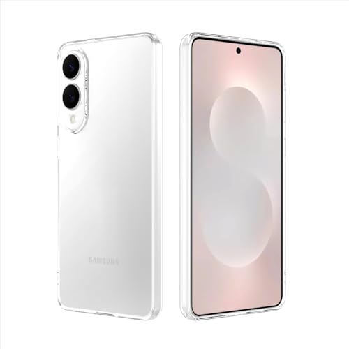 Captor Cover Samsung S25 Edge 5G, Custodia in Silicone TPU Morbido, Sottile, Antiurto, Anti-Graffio, Protezione Fotocamera, Anti-Ingiallimento, Flessibile e Resistente (Trasparente)