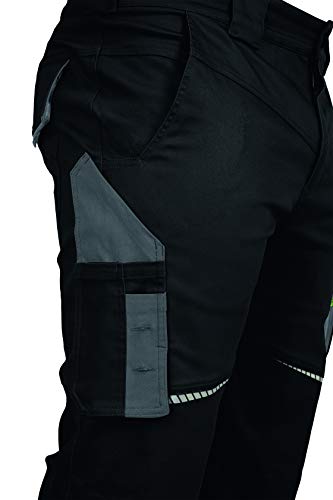 Leibwächter Flex-line Arbeitshose Herren – schwarz/grau – Gr. 54 – Bequeme Workwear mit Elastan (Spandex) – 60°C waschbar & trocknergeeignet – erhöhte Reißfestigkeit – für verschiedenste Berufe