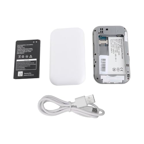 Aumotop Portable 4G WiFi Router, 2400mAh Battery, Lightweight, 150Mbps Download, 10 Users Maximum, White