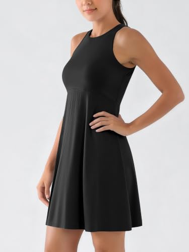 Image of ODODOS Casual Flare Tank Dress for Women Summer Sleeveless Sundress Mini Skater Dress
