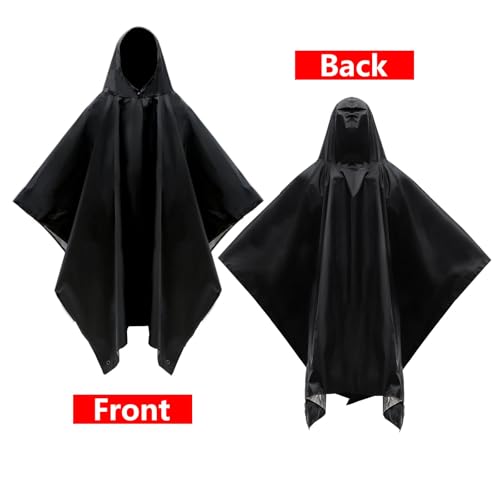 Mens Rain Poncho Aldult waterproof with Hood Lightweight Rain Jacket Women 3 in 1 Long Rain Coats Family Pack Foldable4