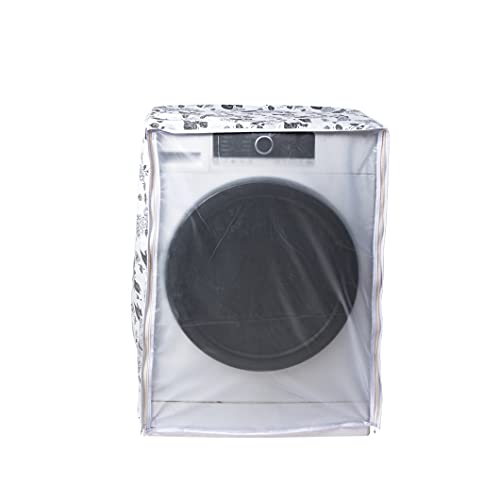 Image of Classic Front Load Washing Machine Cover Suitable for Bosch 5.5 Kg & 6 Kg (50cmsX63cmsX81cms, Half White & Grey)