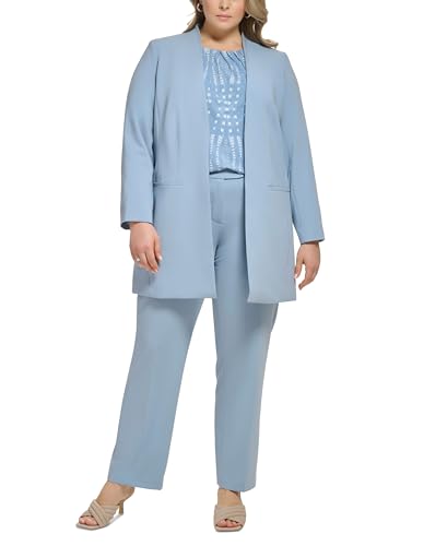 Plus Size Lux Collarless Open-Front Jacket Dusk 14W