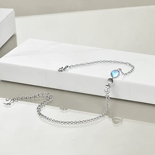 TIGER RIDER 925 Sterling Silver Moonstone Bracelet Moonstone Jewelry for Women Girls Birthday Gifts - Image 4