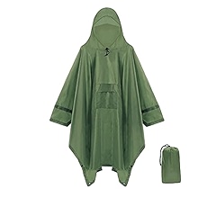 Amazon.com: Cosmine Hooded Rain Poncho for Adult with Pocket