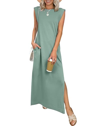 Image of Good Vibes Rainbow Graphic Dress Womens Sleeveless Pocket Maxi Dress Hawaiian Beach Tank Dress