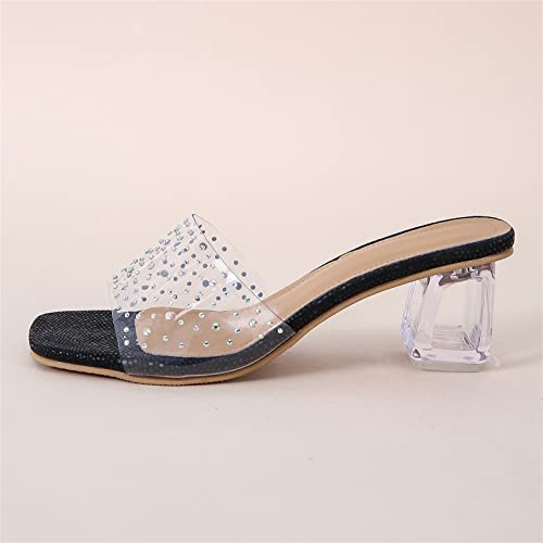 Sandales de sangle de ruisseau à talon carré transparent et épuré - 6