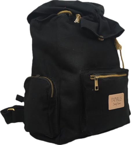 Image of Canvas Drawstring Backpack, Small size(10 Liters),Adjustable Shoulder Straps,Metal zippered pockets,Casual Travel Daypack