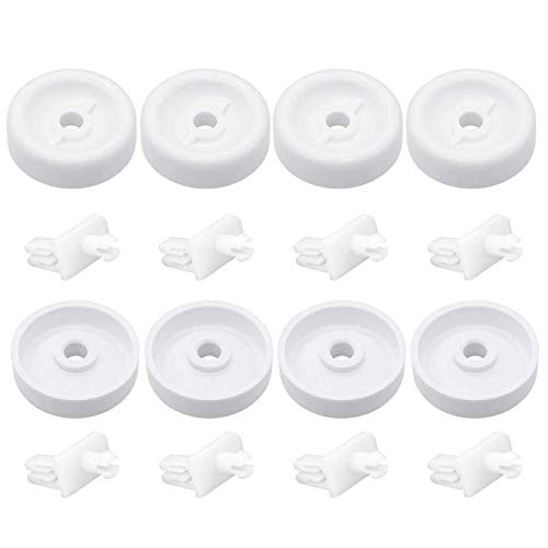 2025 Upgraded WD35X21038 Dishwasher Lower Rack Wheel Kit by Beaquicy - Replacement for GE Kenmore Maytag Hotpoint Dishwasher - Replaces WD12X10074 WD12X10076 WD12X0272 WD12X0427 - Pack of 8