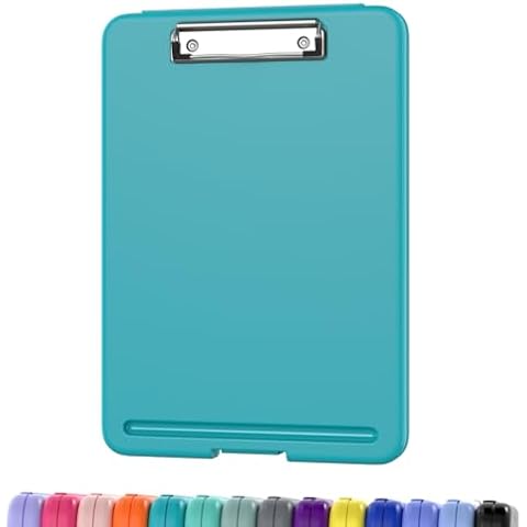 Macroclo Clipboard with Storage, 8.5 x 11” Storage Clipboard with Low Profile Clip, Nursing Clipboards Foldable, Coaches Clipboard for Classroom, Teacher, Office School Supplies(Grass Green). Cover