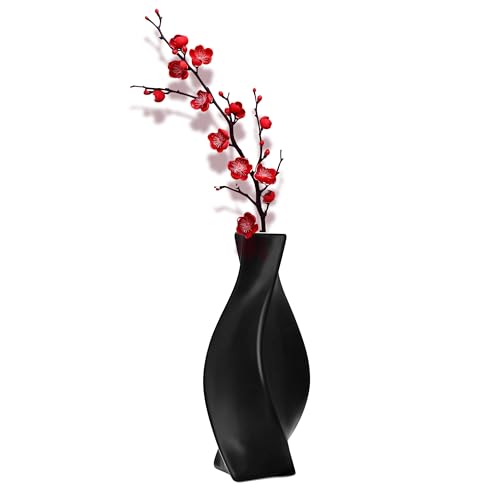 Sihdnok Black Ceramic Vase with Matte Finish – Stylish Watertight ...