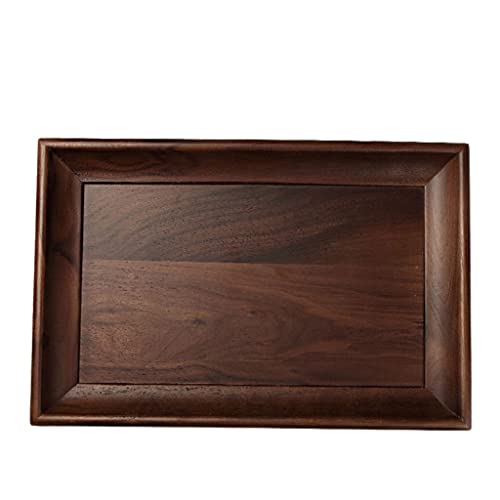DCYEQRQ Coffee Table Tray ElegantServing Tray Portable Breakfast Dinner Tray, Dining Tray Black Walnut Plate Large Tea Plate Tea Set Fruit Plate Serving TrayBreakfa