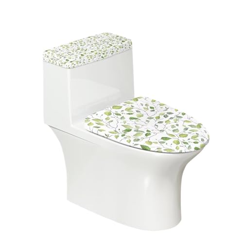 Wiryuouvt Cute Leaves Toilet Tank Cover Toilet Lid Covers Toilet Lid Cover Set Two-Piece Toilet Lid Cover Set 2 Toilet Cover Seat Toilet Bowl Cover Seat Two-Piece Suit Toilet Seat Cover