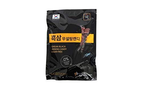 GeumHeuk Korean Panax Black Ginseng Candy SUGAR FREE (200g X 2 Bags (400g)) - Smooth, Breath Refresher, Healthy Candy, Best Taste and Sugar Free, Energy Candy