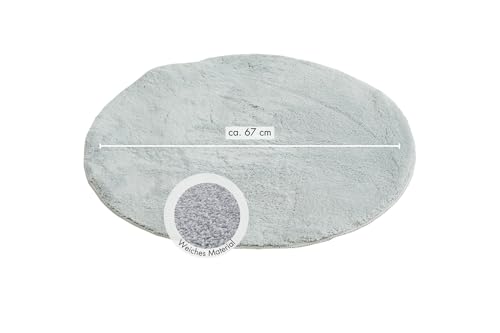 andiamo Teppich Arezzo für Wohnzimmer Esszimmer pflegeleichter eleganter gemütlicher Teppich einfarbig 67 cm rund grau