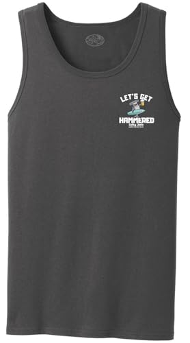 SALTY JOES Men's Let's Get Hammered Logo Cotton Tank Tops2