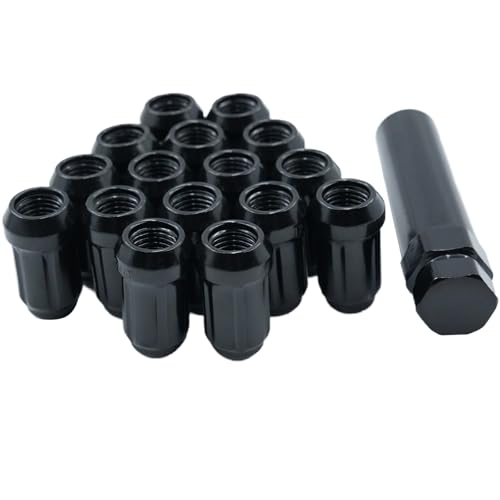 Image of M12x1.5 Wheel Lug Nuts for Polaris Ranger XP 900 /1000, General 1000, RZR S 900, XP 1000, Honda Pioneer 500, 700, 1000 - Black Spline Lug Nuts with 19mm /21mm Hex Key