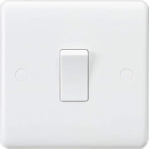 Knightsbridge CU1000 Curved Edge 10 A 1 Gang 1 Way Switch, 230 V, White