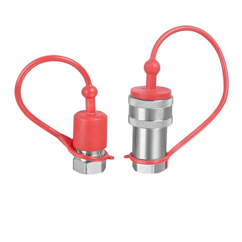 Image of 3 /8 inch NPT Ag Hydraulic Quick Connect Tractor Couplers with Dust Caps, ISO 5675 and ISO 7241-1 A Hydraulic Quick Coupler