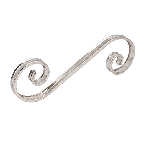 Aexit 350mmx140mmx21mm 304 Construction Hardware Stainless Steel Gate Fence Scroll Baluster Silver Tone Model:74as211qo533