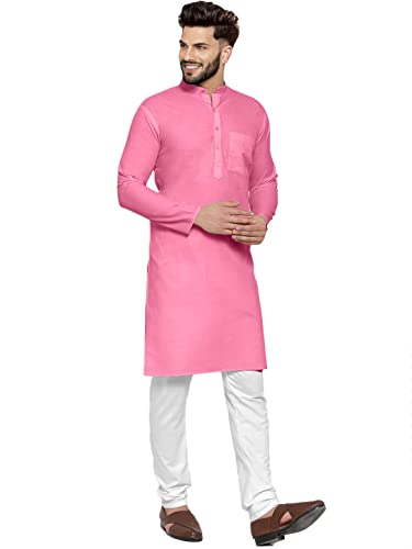 Image of Men's Cotton Blend Kurta Pyjama Set