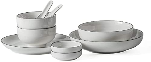 Schüsseln, Keramik-Geschirr-Set, Haushaltsgeschirr-Set, 9-teiliges Schüsseln-Teller-Set, Service für 4 Personen, geeignet für Abendessen oder Mittagessen Schüsseln, Keramik-Geschirr-Set, Haushaltsgeschirr-Set, 9-teiliges Schüsseln-Teller-Set, Service für 4 Personen, geeignet für Abendessen oder Mittagessen