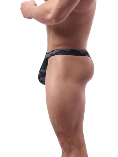 Summer Code Men's Thong Camo G-String Underwear Bulge Enhancing Pouch Panties Comfort Men Bikini4