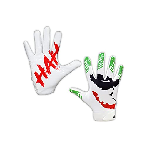 Repster Jester Youth Football Gloves - Tacky Grip Skin Tight Adult Football Gloves - Pro Elite Super Sticky Receiver Football Gloves - Youth Sizes (M-L) #TOP4