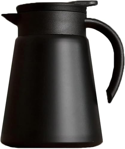 Zdaqian 魔法瓶 ティーポット 保温ポット ステンレス鋼 680ml 880ml 3色 大容量 真空断熱ポット 二重壁設計 おしゃれ 北欧 保温卓上ポット 卓上ポット 茶こし付き 開閉簡単 家庭用 (ブラック880ml)