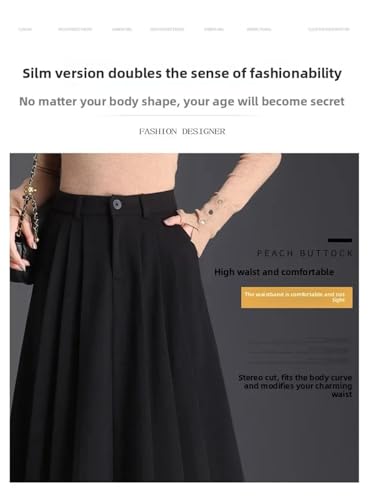 Women's Winter Solid Color Woolen A- Line Midi Gathered Hem High Waist Hip Umbrella Skirt2