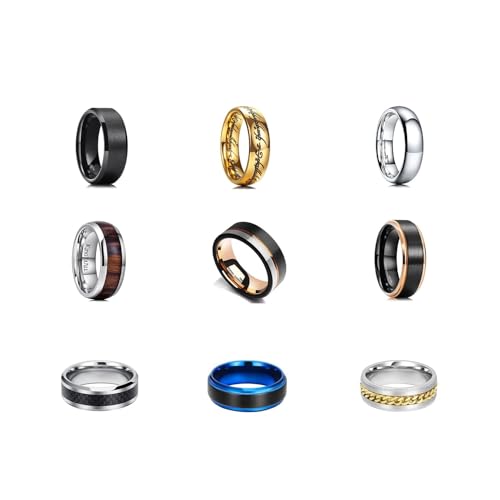 King Will Tungsten Carbide Rings For Men Wedding Band Rings -Customization Promise Engagement Ring Comfort Fit Size 5-15