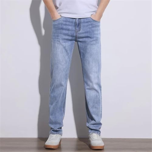 Men's Slim Straight Stretch Jeans Regular Denim Pants4