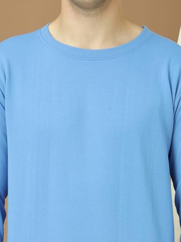 Image of Mack Jonney Fleece Regular Fit Solid Round Neck Sweatshirt for Men-MACK639877